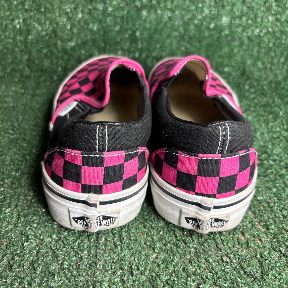 Vans Classic Slip-On Checkerboard Canvas Emo Punk Skate Shoes Pink Womens Size 7 - Picture 4 of 9
